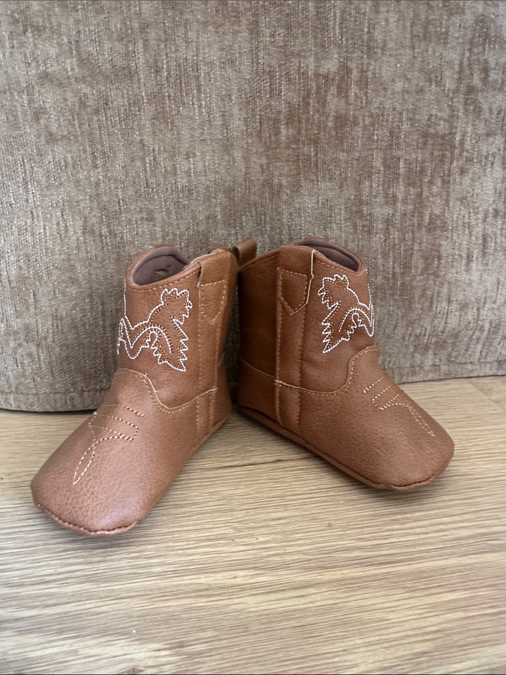 Brown Cowboy Booties 6-12M